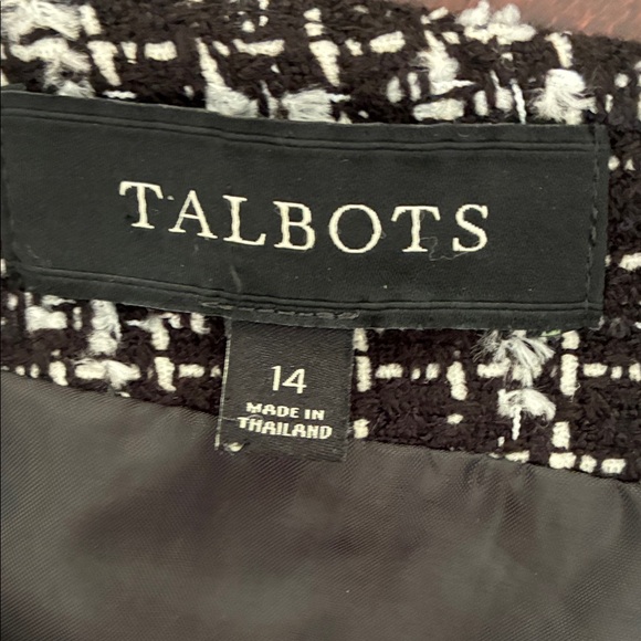 Talbots Black and White Tweed Pencil Skirt - Picture 7 of 10